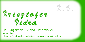 krisztofer vidra business card